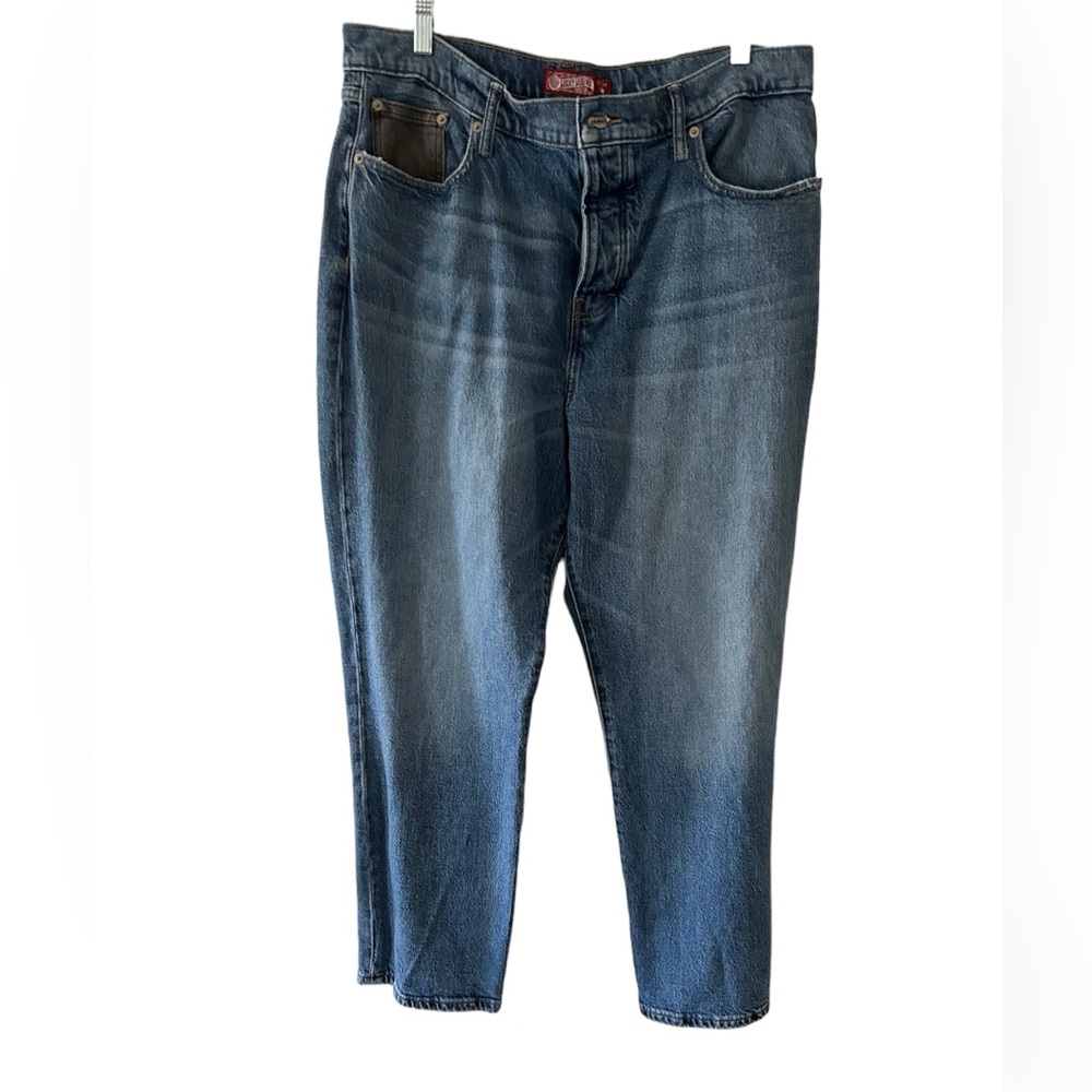 90s Jean High Rise Straight Lucky Jeans 16/33 Blue W Black Pockets